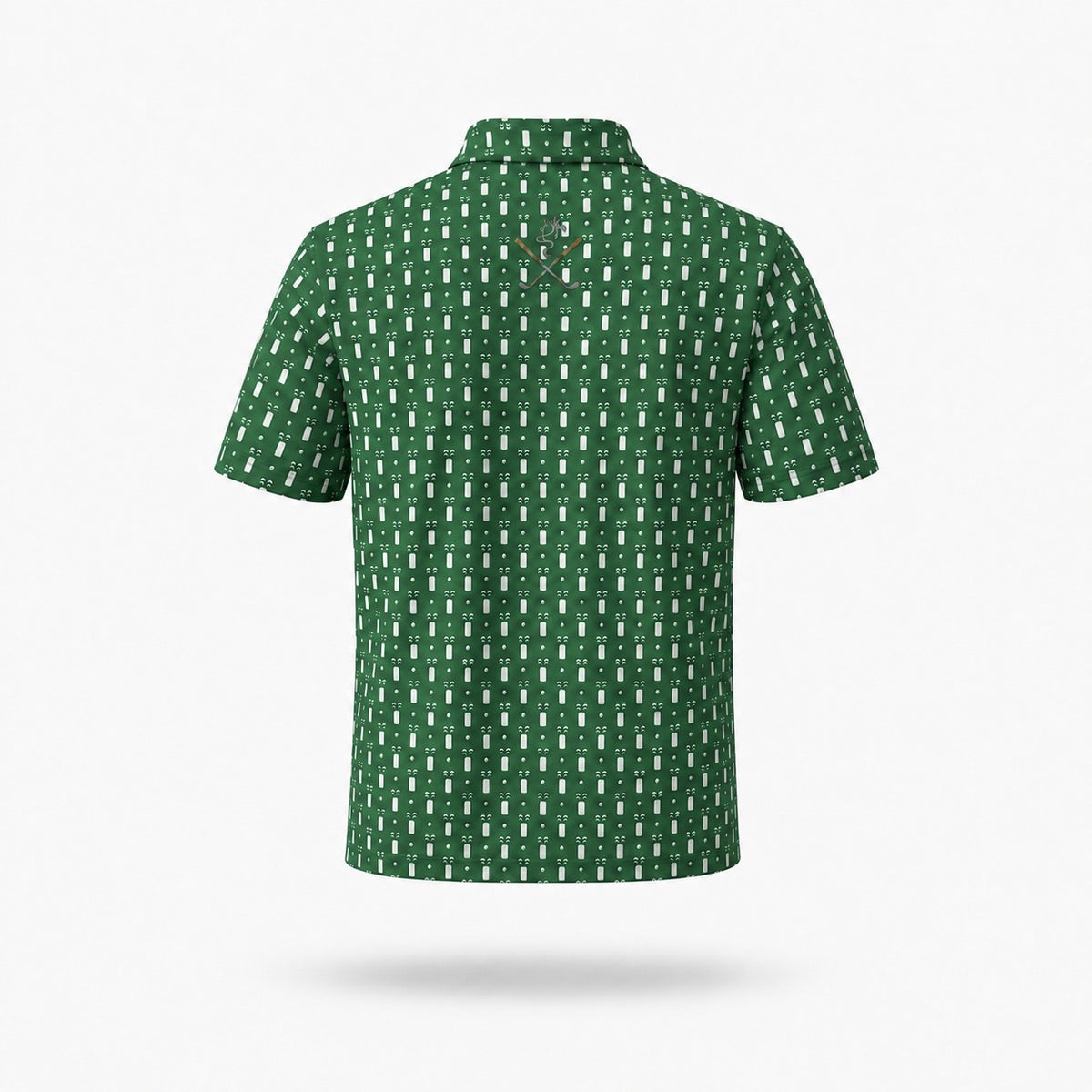 The Robusto Polo, green cigar print, back