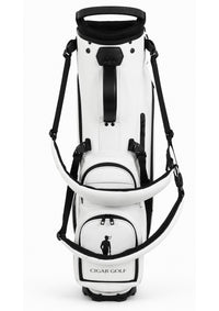 White golf bag with Black accent - front