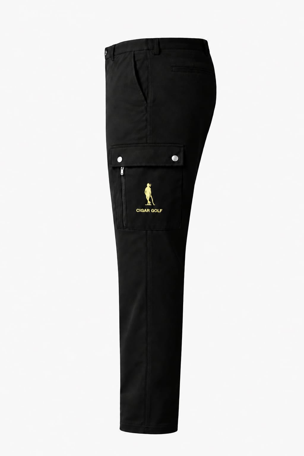 Cigar Golf cargo pant black gold logo side