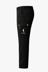 Cigar Golf cargo pant black gold logo side