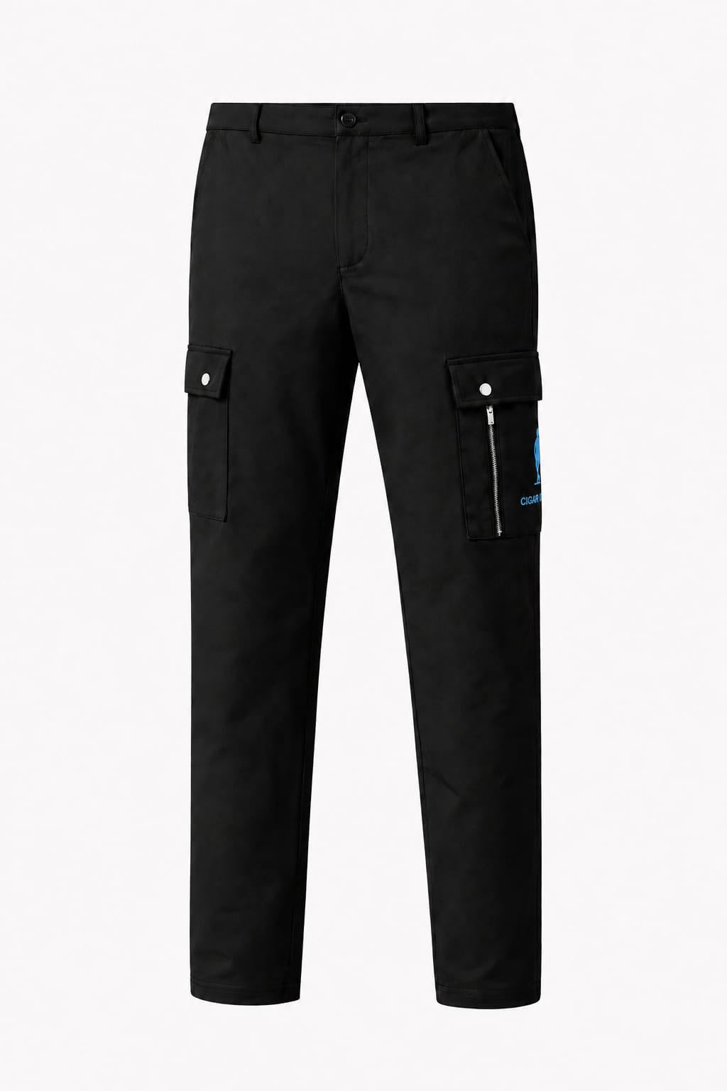Cigar Golf cargo pant black light blue logo front