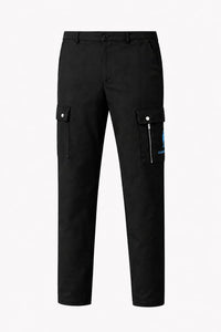 Cigar Golf cargo pant black light blue logo front