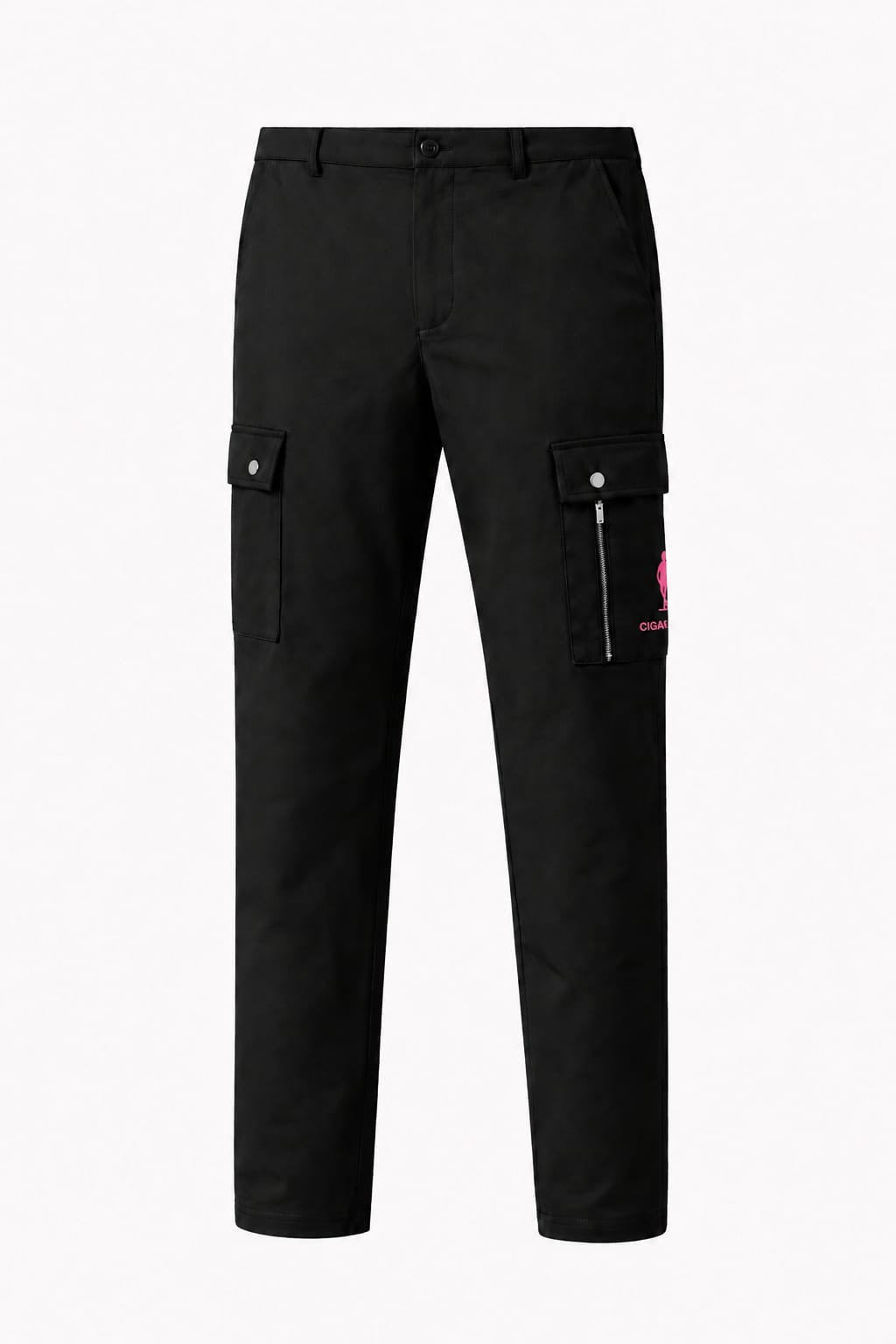 Cigar Golf cargo pant black pink logo front