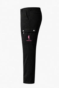 Cigar Golf cargo pant black pink logo side