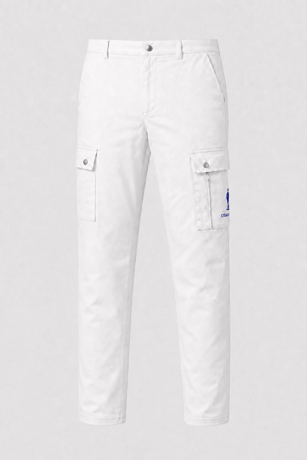 Cigar Golf cargo pant white blue logo front
