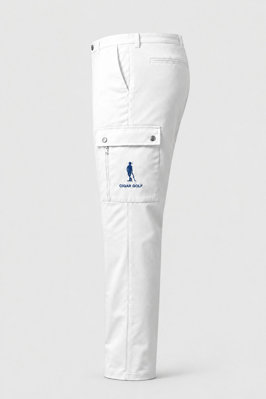 Cigar Golf cargo pant white blue logo side