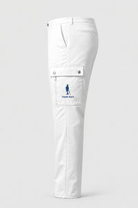 Cigar Golf cargo pant white blue logo side