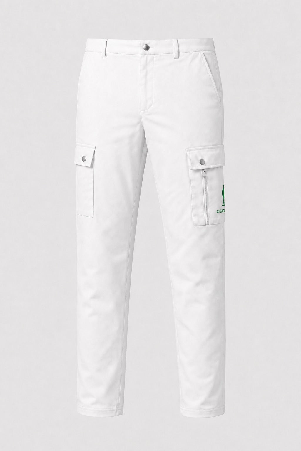 Cigar Golf cargo pant white green logo front