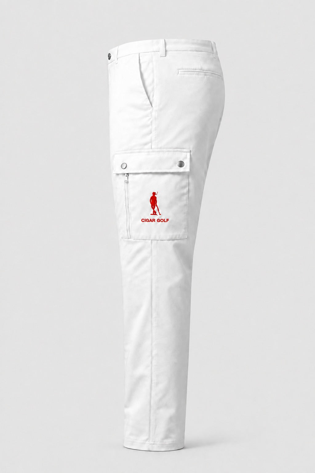 Cigar Golf cargo pant white red logo side