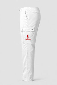 Cigar Golf cargo pant white red logo side
