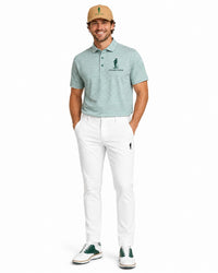 Cigar Golf fairway stripe polo green look front