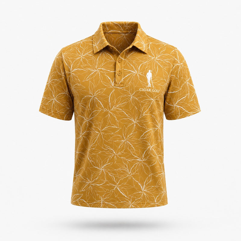 The Connecticut Polo, mustard tobacco leaf, front