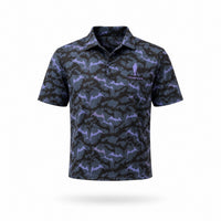 The Last Light Polo, bat print, front