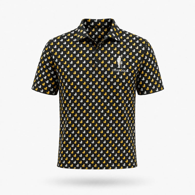 The Duck Hook Polo, rubber duck print, front