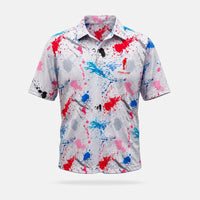 The Slice Polo, paint splatter, front