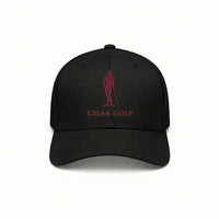 Black hat with Burgundy logo
