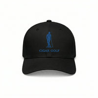 Black hat with Royal Blue logo