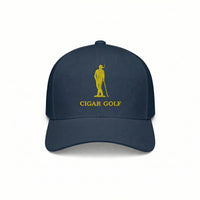 Navy hat with Yellow logo