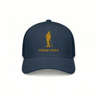 Navy hat with Gold logo