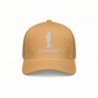 Tan hat with White logo