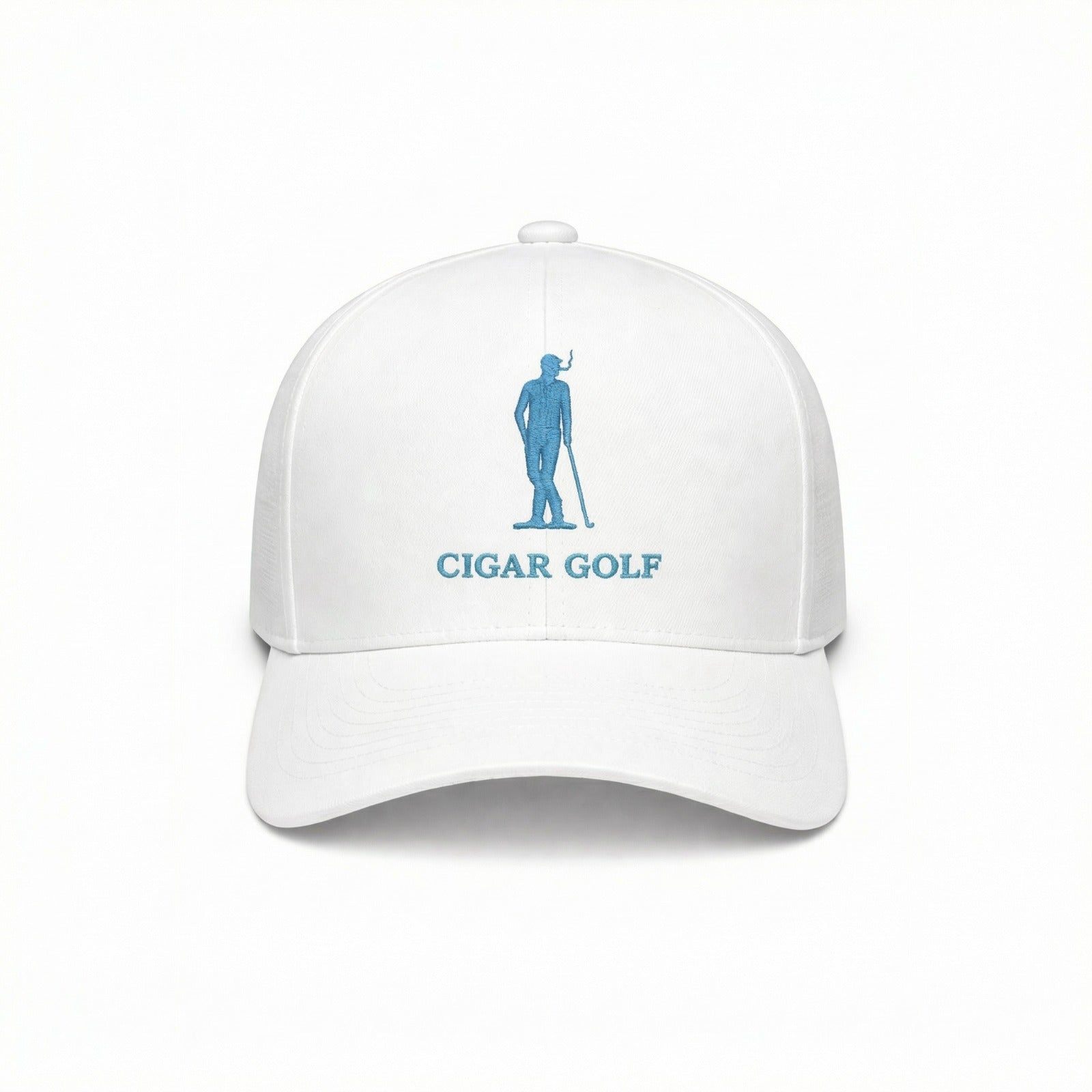 White hat with Light Blue logo
