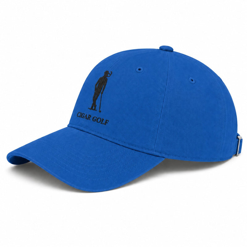 Blue hat with Black logo - diagonal
