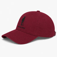 Burgundy hat with Black logo - diagonal
