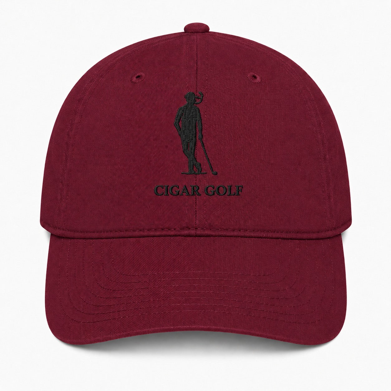Burgundy hat with Black logo - front