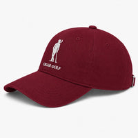 Burgundy hat with White logo - diagonal