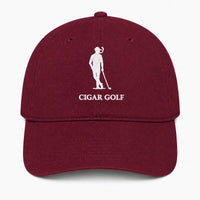 Burgundy hat with White logo - front