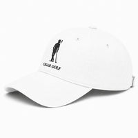 White hat with Black logo - diagonal