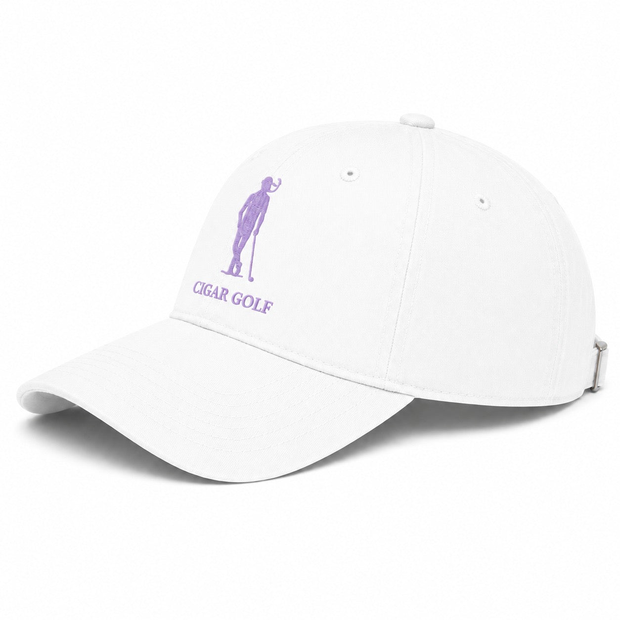 White hat with Purple logo - diagonal