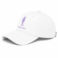 White hat with Purple logo - diagonal