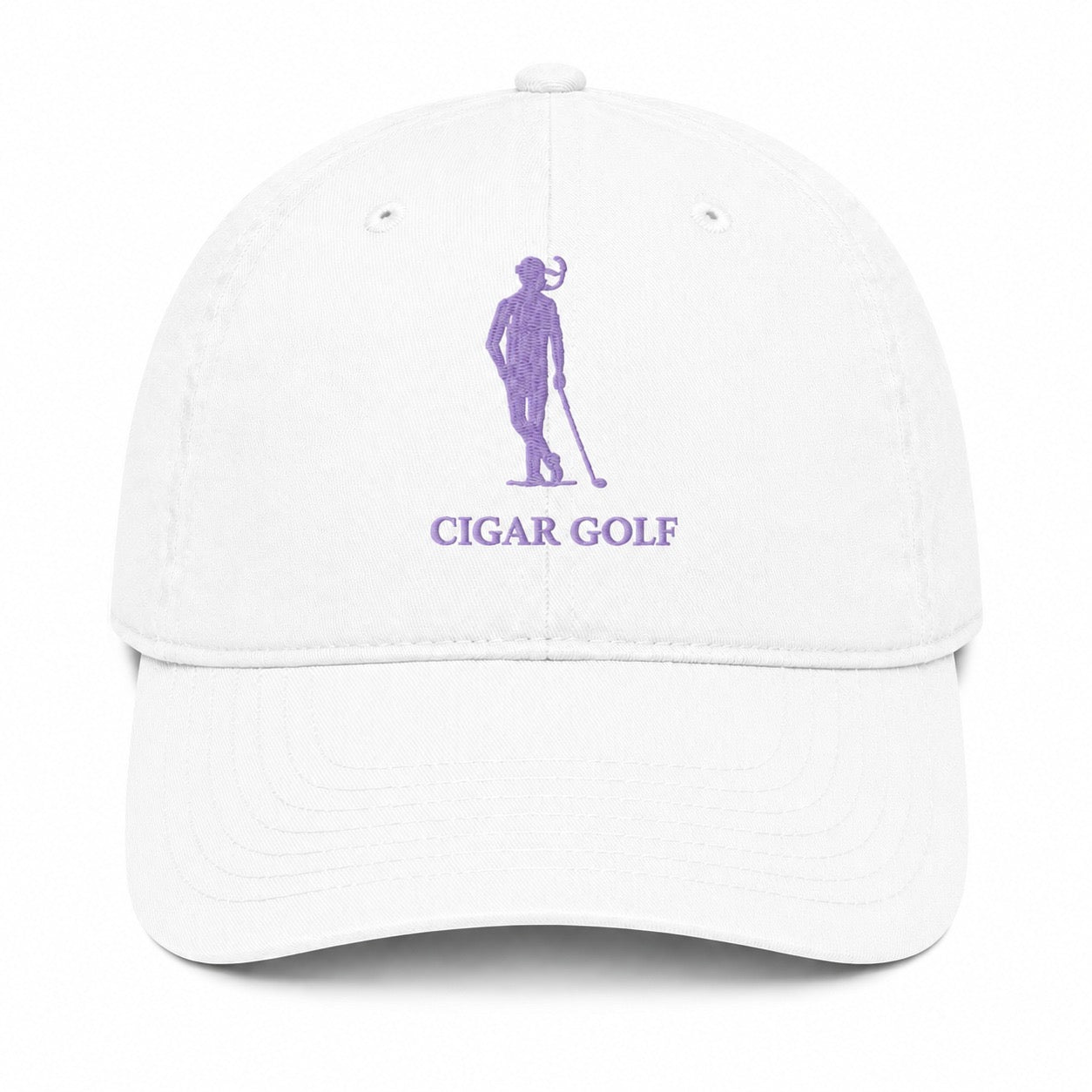 White hat with Purple logo - front