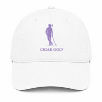 White hat with Purple logo - front