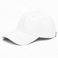 White hat with White logo - diagonal