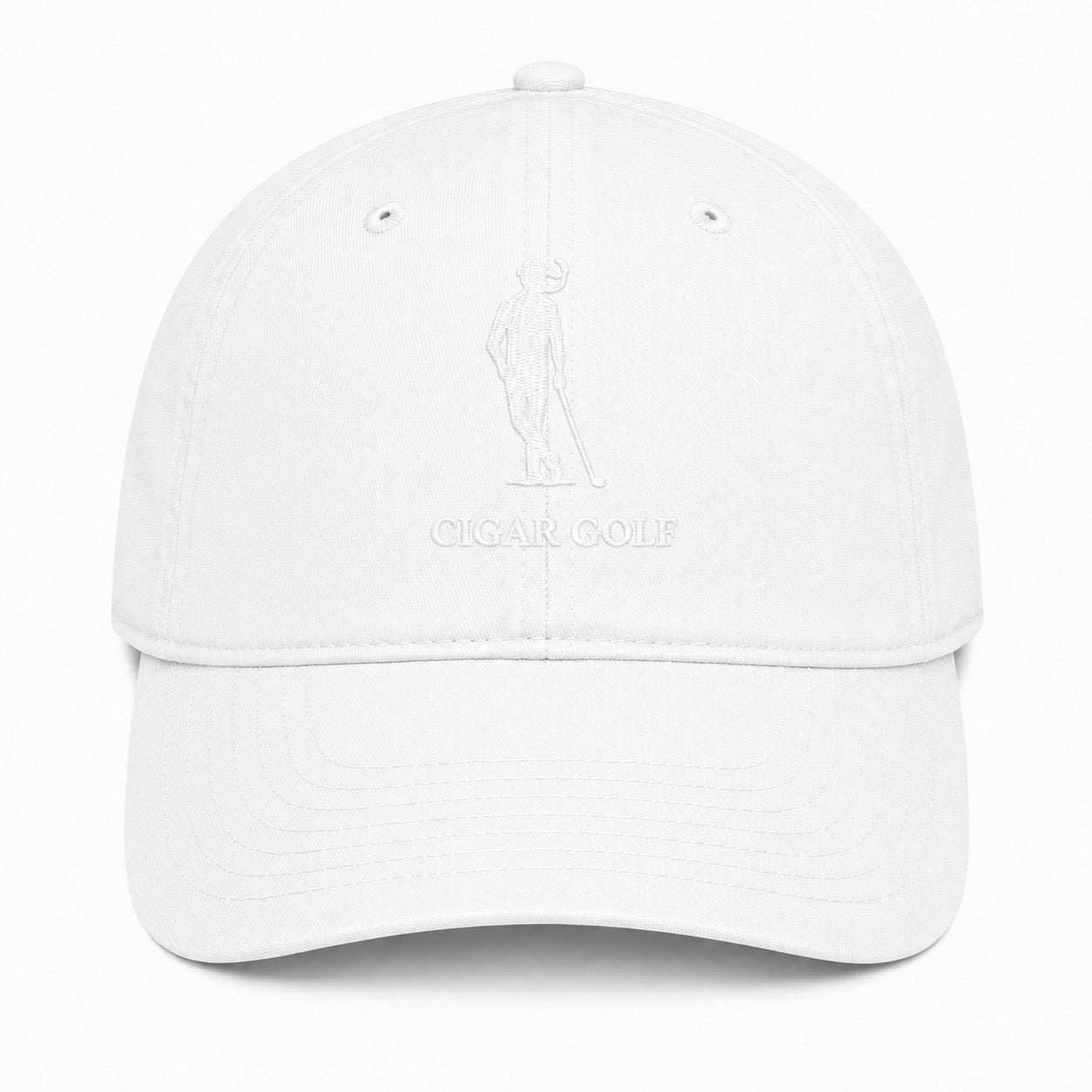 White hat with White logo - front