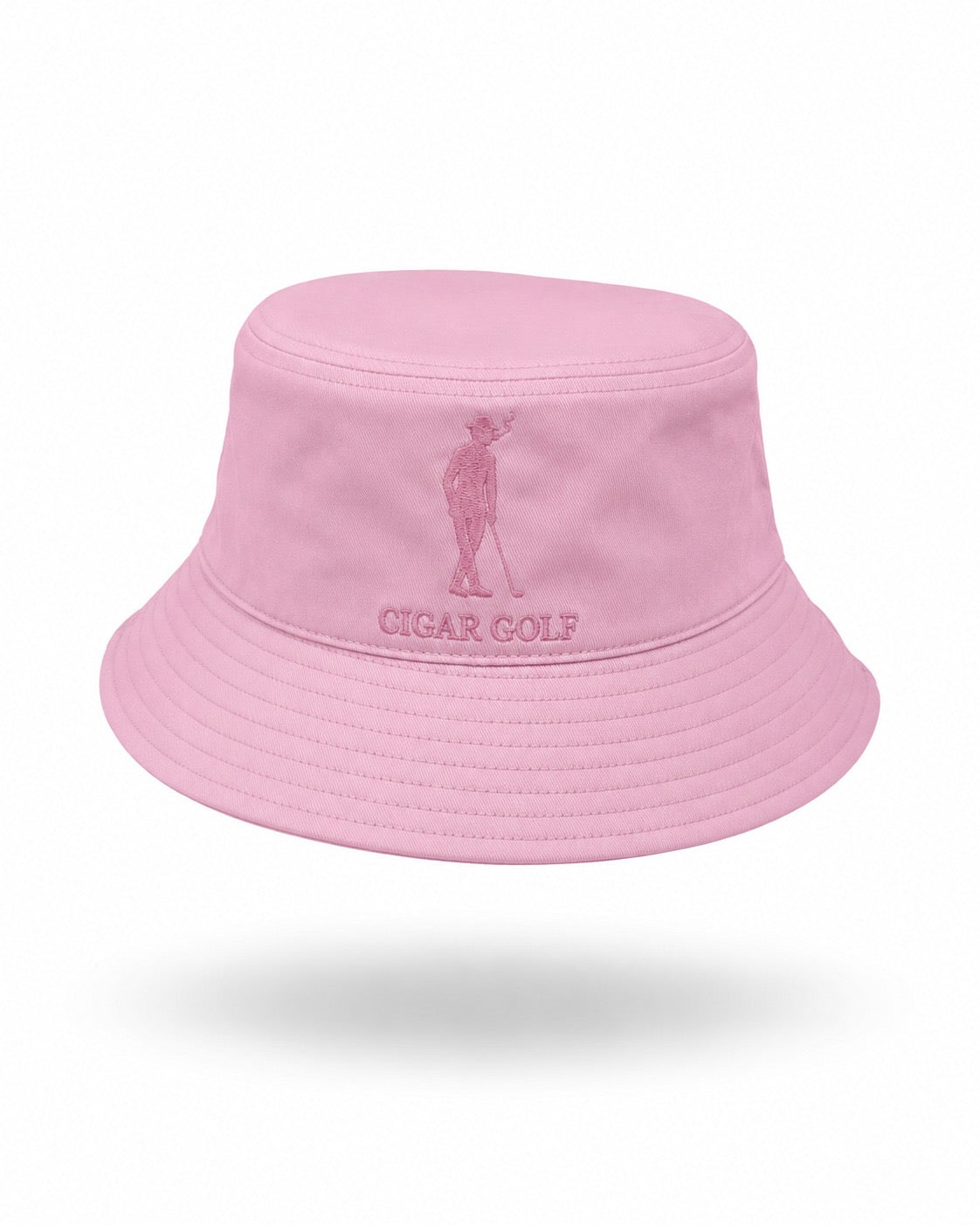 Pink bucket hat with Pink logo - front