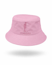 Pink bucket hat with Pink logo - front