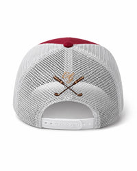 Burgundy trucker hat with White perforation - back (alt colorway)