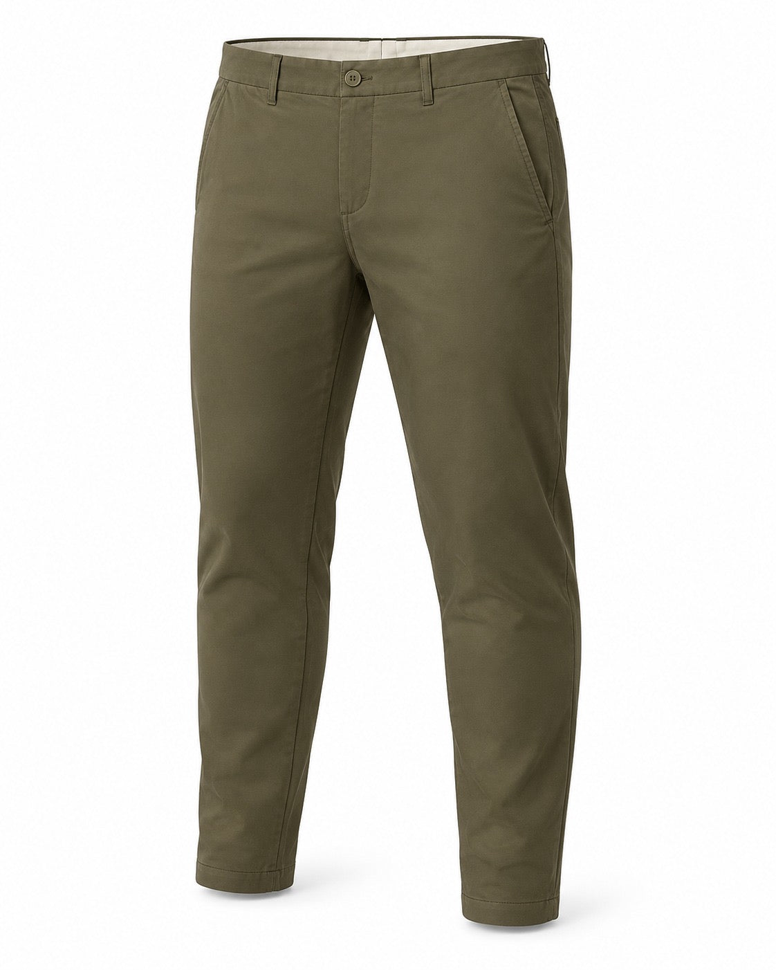Olive pants - diagonal view