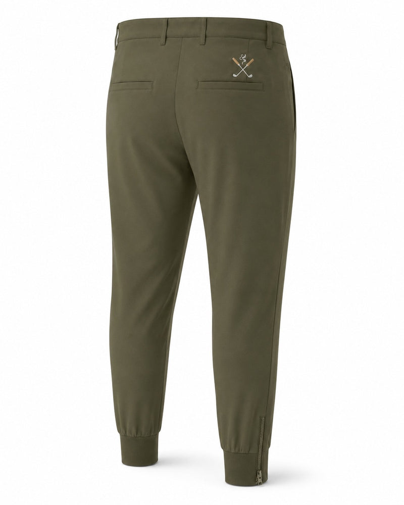 Olive jogger pant - back diagonal