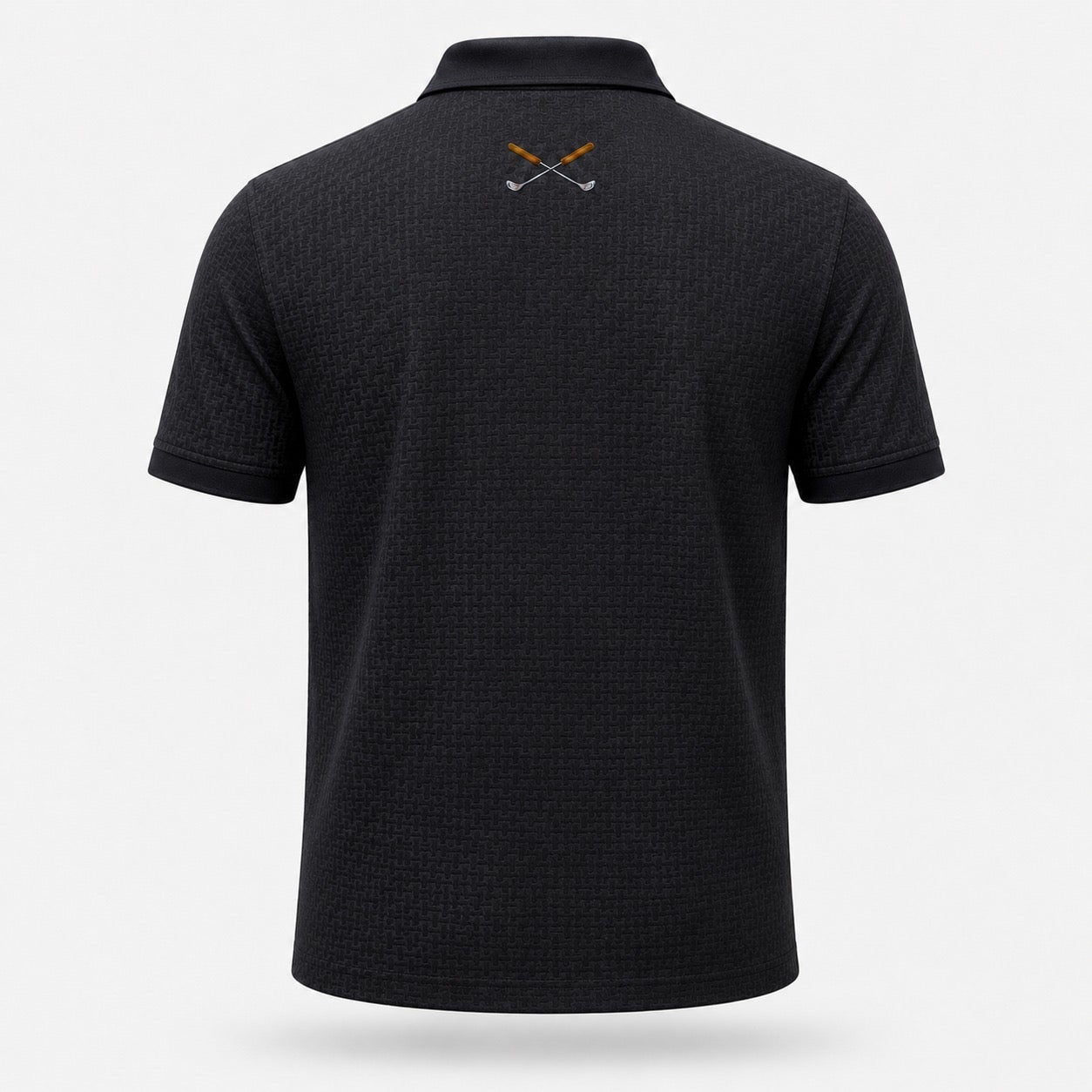 Black Pattern polo — back