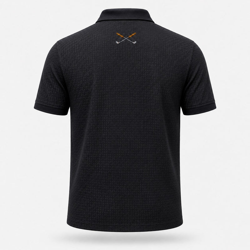 Black Pattern polo — back