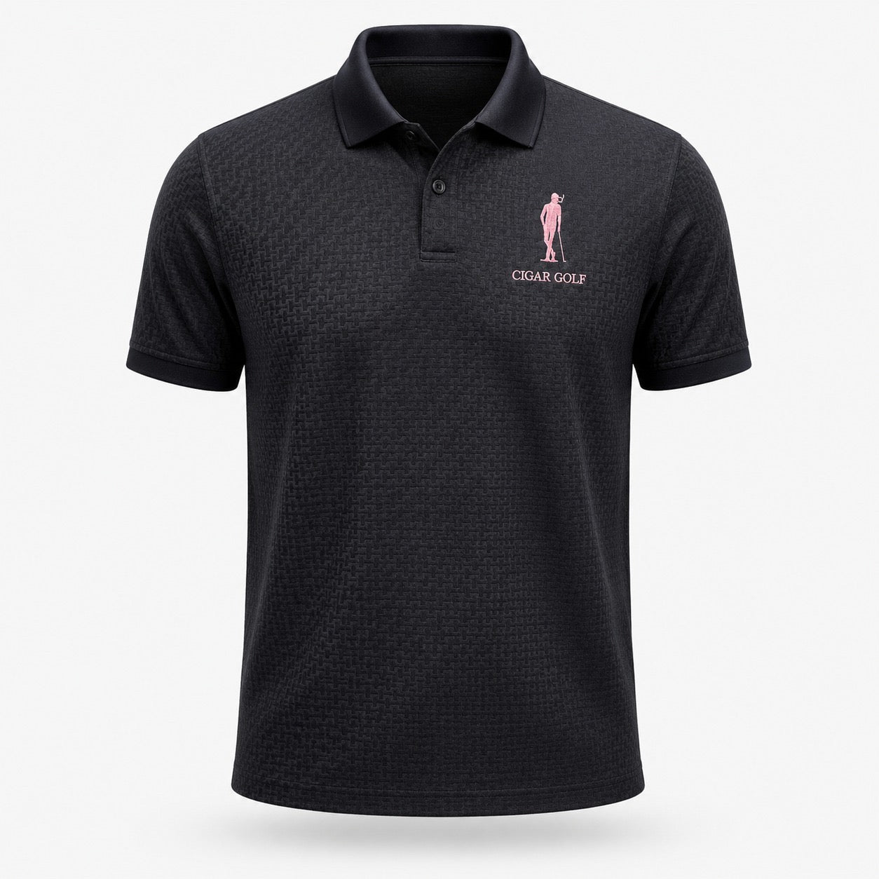 Black Pattern polo — front