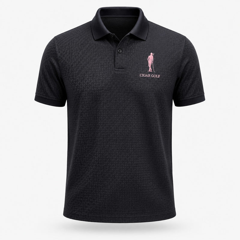 Black Pattern polo — front