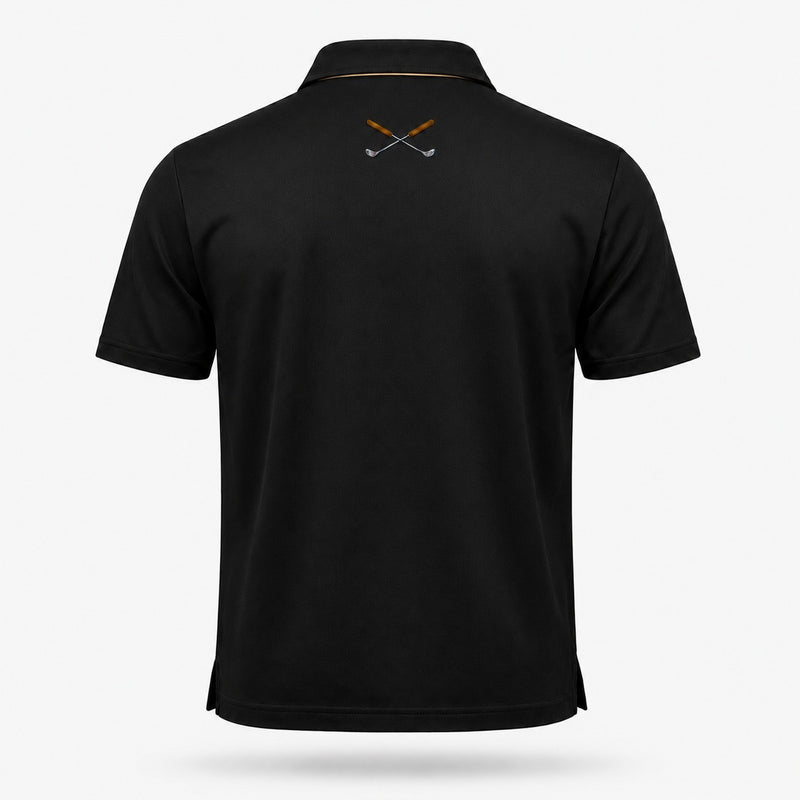 Inside Pattern Black polo — back