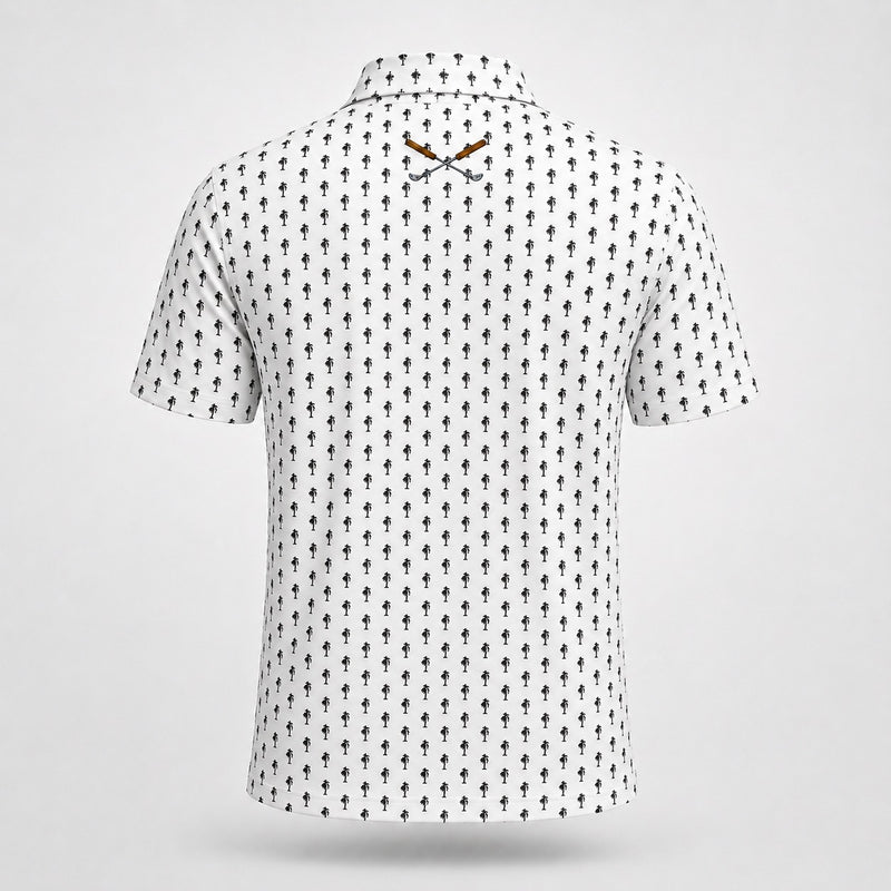 All-Over Logo White polo — back