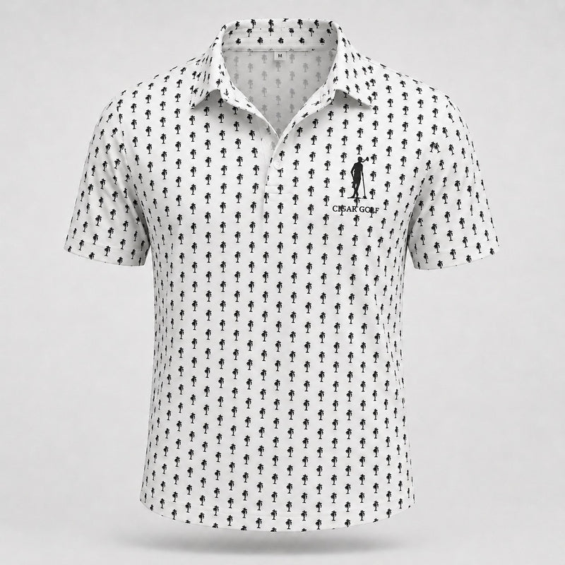 All-Over Logo White polo — front