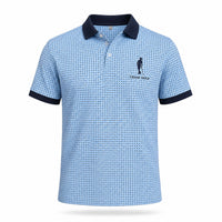 Light Blue Diagonal polo — front